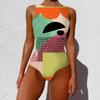 Fashion Women's Sexy Sleeveless Print Temperament Beachwear  Bikini Swimsuit