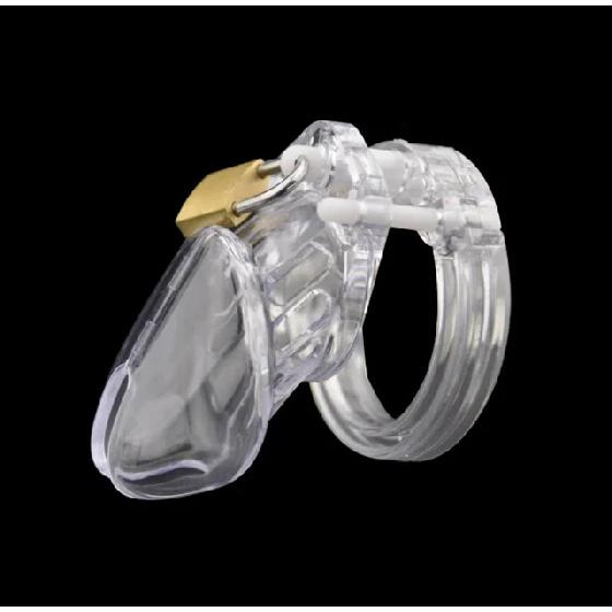 Kleiner/Standard-Keuschheitskäfig für Männer, Sexspielzeug, Keuschheitsgürtel, erotischer Peniskäfig mit Anti-Drop-Ring, 5 Größenringe, Messingschloss