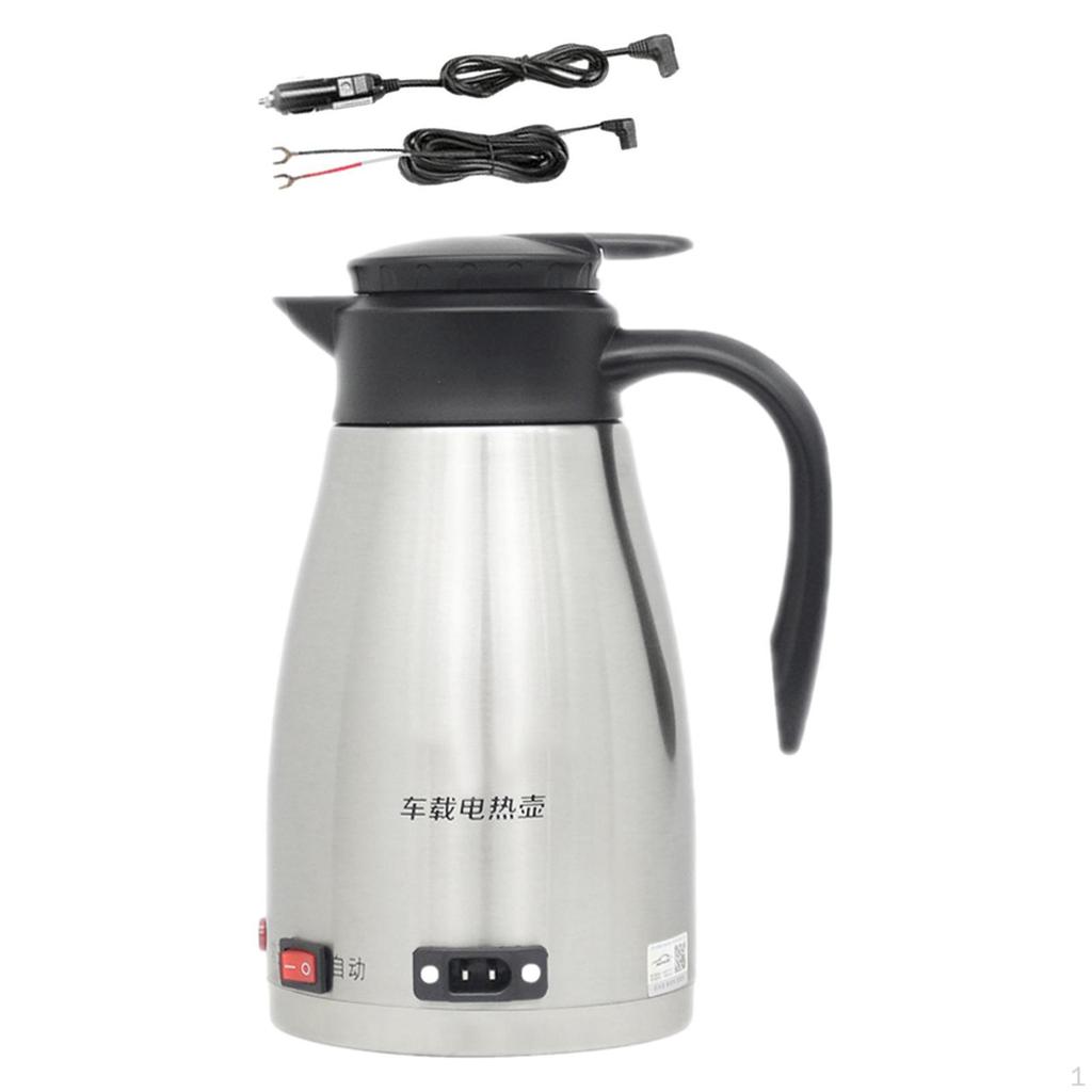 Car Electric Kettle Boiler with Indicator Light Drinking Cup 1300ml Stainless Steel