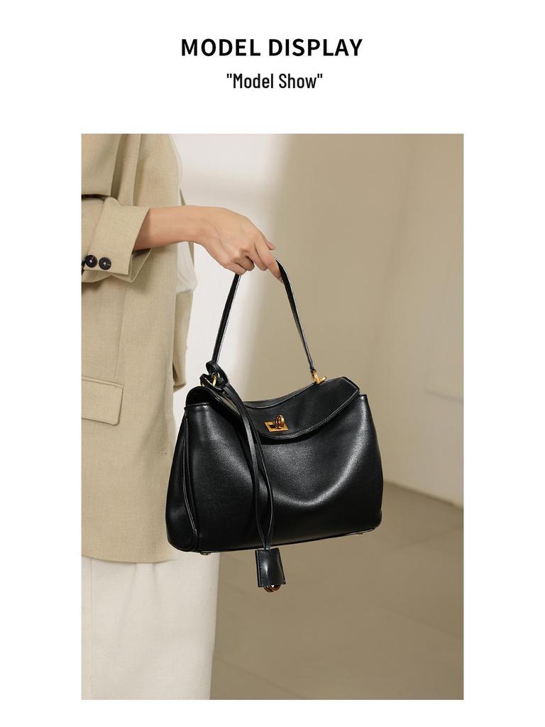 Women's Large Capacity 2024 High-End Cowhide Crossbody Underarm Tote Bag
