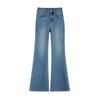 Spring new Hong Kong style design sense Spice girl horn jeans women's fashion slim and thin elastic horseshoe pants