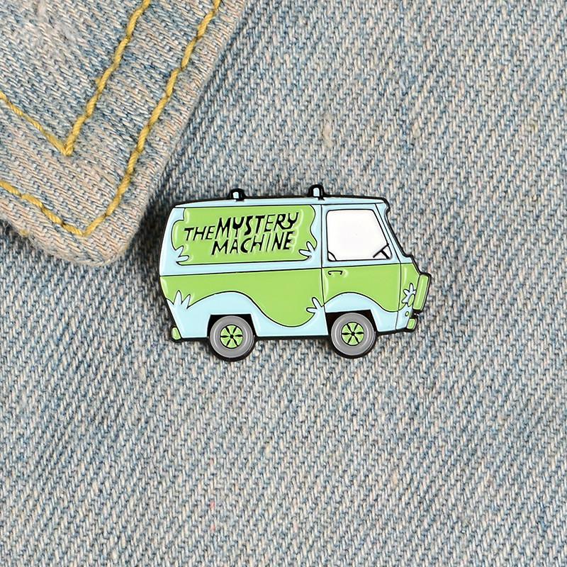 Adorable Cartoon Creative Cute Little Green Car Brooch Accessory For All Genders