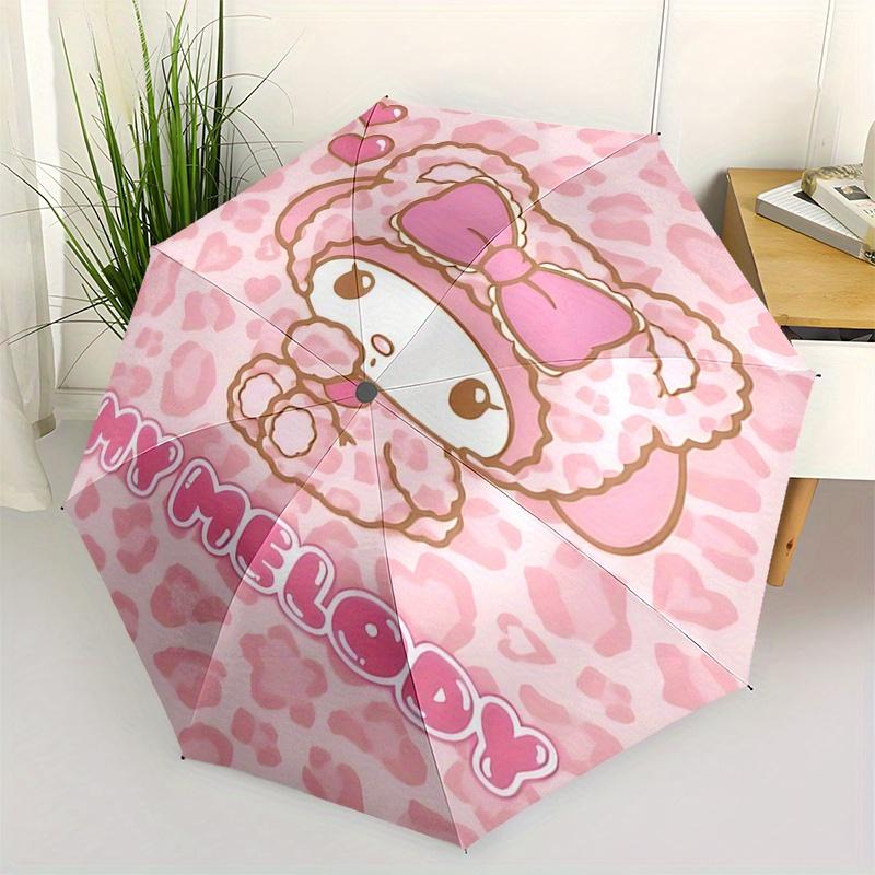 

My Melody, Kawaii Automatic Opening and Closing Parasol Compact Travel umbrella with 8 Ribs for Women and Men Ideal Birthday/Christmas Gift,