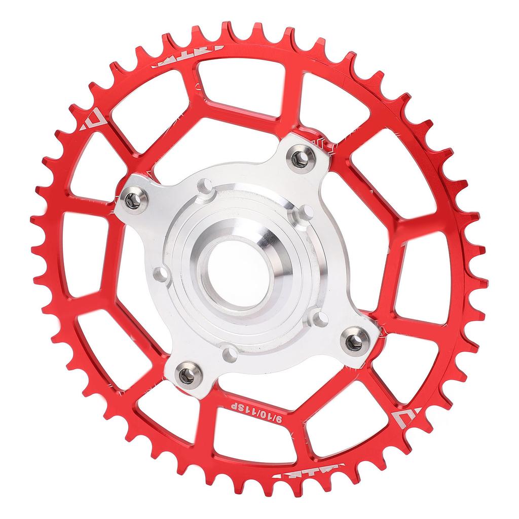 Aluminum Alloy 46T 104 BCD Chainring and Adapter Replacement for Tongsheng Mid Drive Motor Red