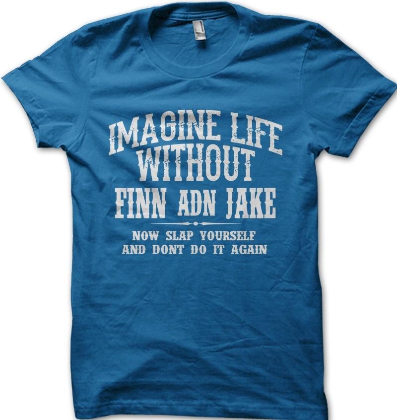 Adventure Time FINN and JAKE inspired sky cotton t-shirt 9938 S