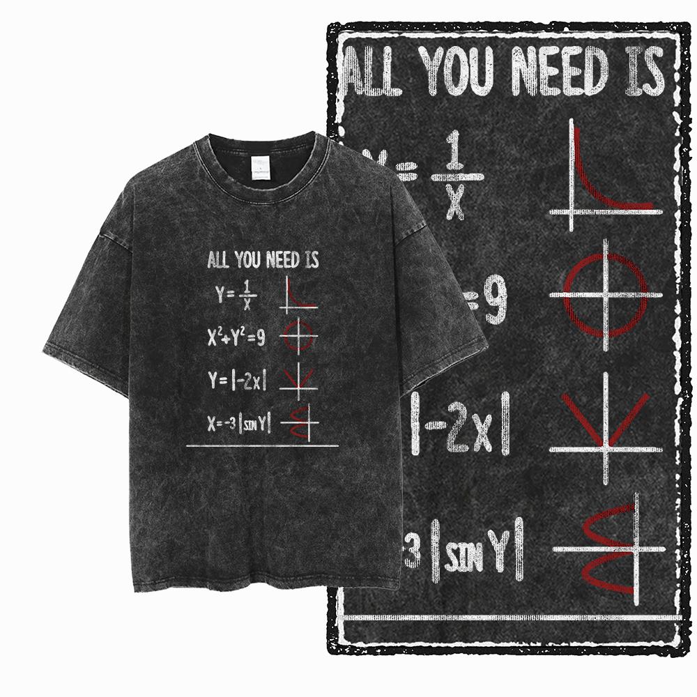 SC MATH THEME PAI Printed Cotton Acid Washed Exclusive Graphic Unisex T Shirt Cool Streetwear Men Tshirts Big Size Tee for men