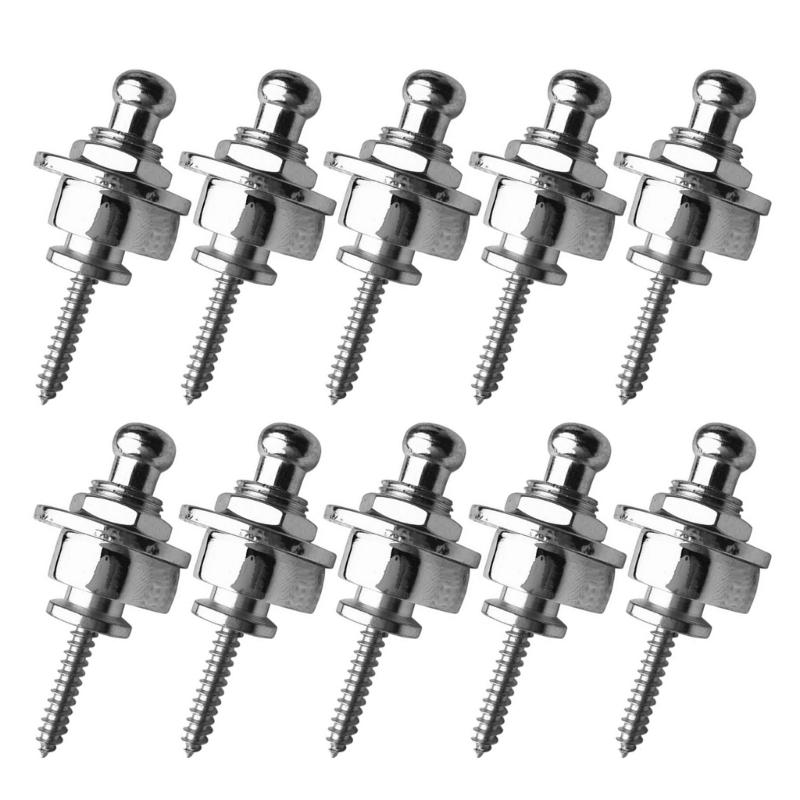 10Pcs Guitar Strap Locks Metal Button Security Straplock Guitar Accessorys
