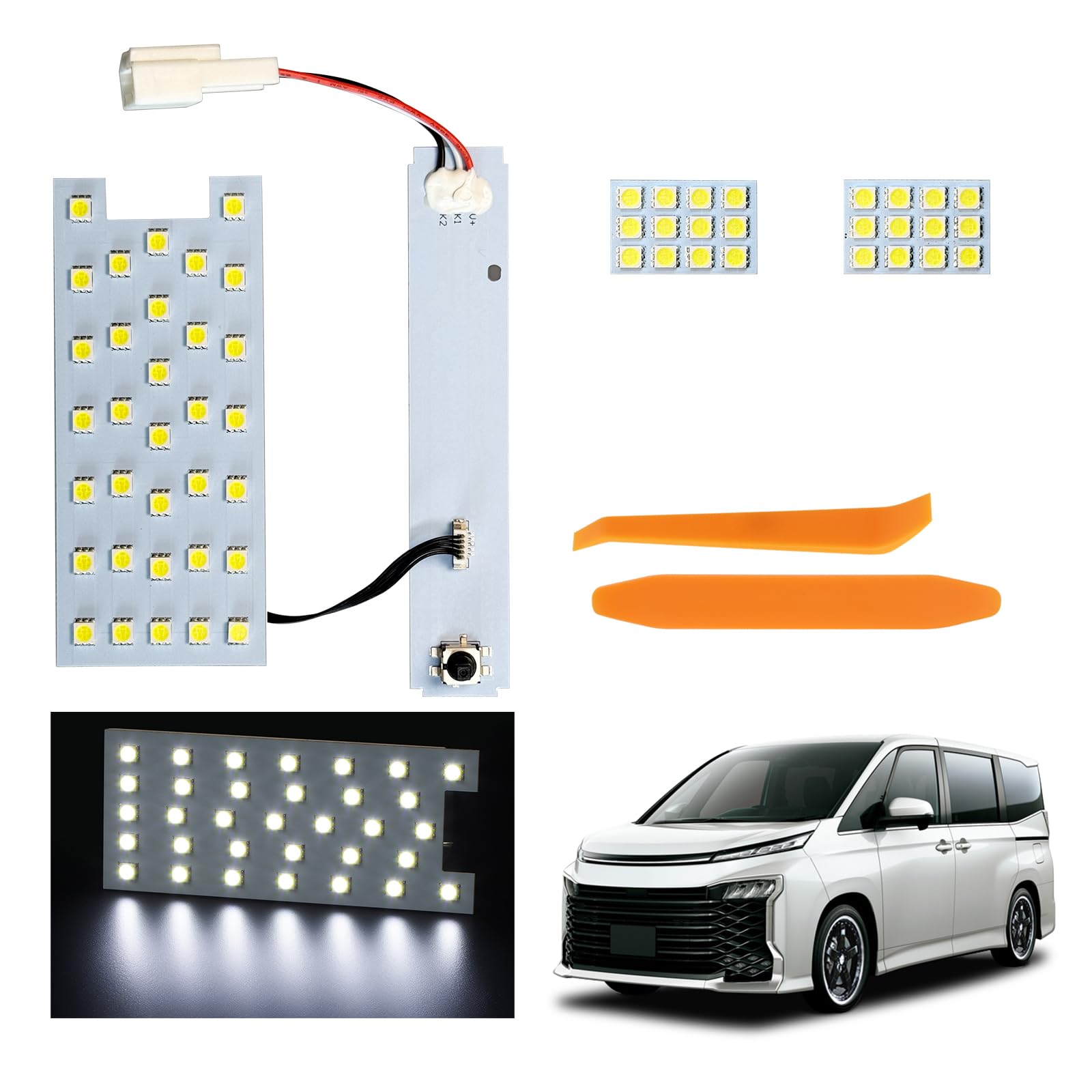 

Комплект светодиодных ламп для салона UNNKIBO для Toyota Noah/Voxy 90 серии (6500K, Для конкретного автомобиля)