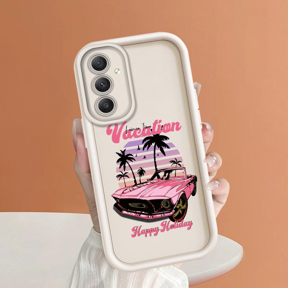 Soft Silicone Square Ladder Printing Pattern Phone Casing Full Cover Camera Shockproof Protection Rubber Case for Samsung