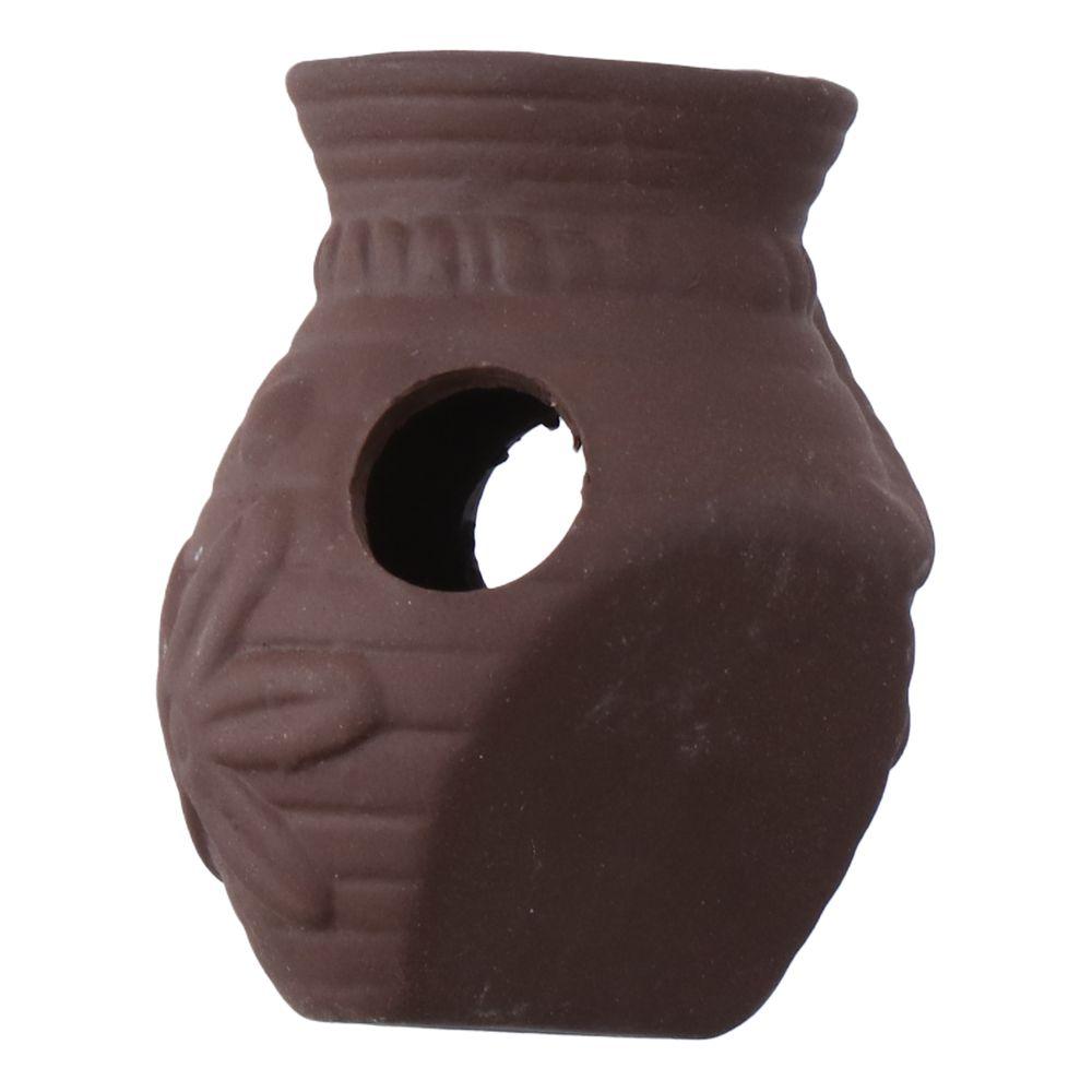 Purple Clay Pottery Tank 2.5*2.5*3.14 Inches Fish Spawning Hole Durable Aquarium Decoration