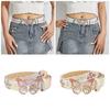 Western Shinning Buckle Belt Butterfly Adjustable Buckle Belt for Skirt Jeans