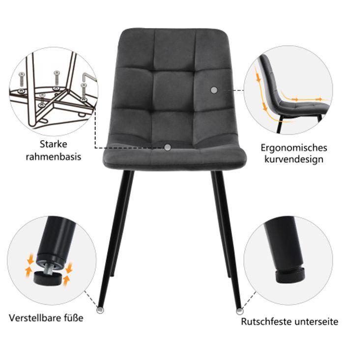 Table de salle à manger - MUVOE - 117 cm - 4 chaises - Rectangulaire - Moderne
