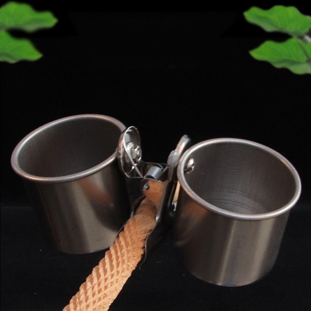 2in1 Bird Food Container Stainless Steel Parrot Water Feeding Bowl Bird Feeding Tool
