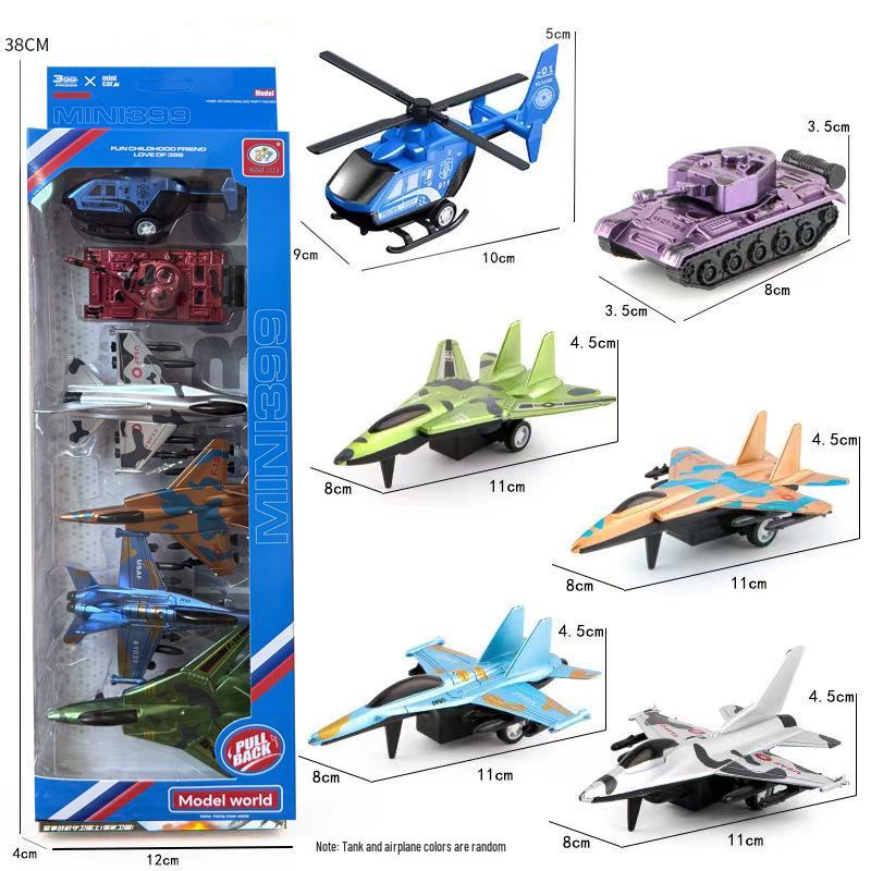 Pull-Back Engineering Vehicles Toy Set for Kids - Fire Trucks & Military Cars