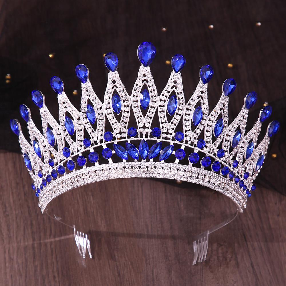 DIEZI Vintage Baroque Bridal AB Crystal Tiara Crown For Women Girls Wedding Party Queen Rhinestone Crown Hair Dress Accessories
