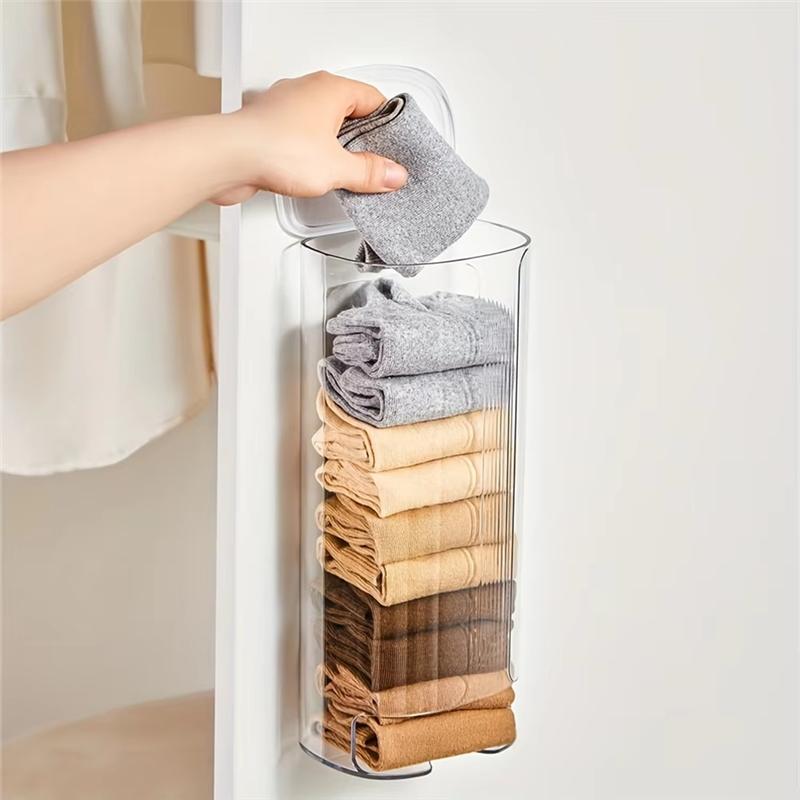 

Wall-Mounted Pull-Out Storage Box For Underwear, Trash Bags - Space-Saving Organizer With Cover For Household-B61B зелёный