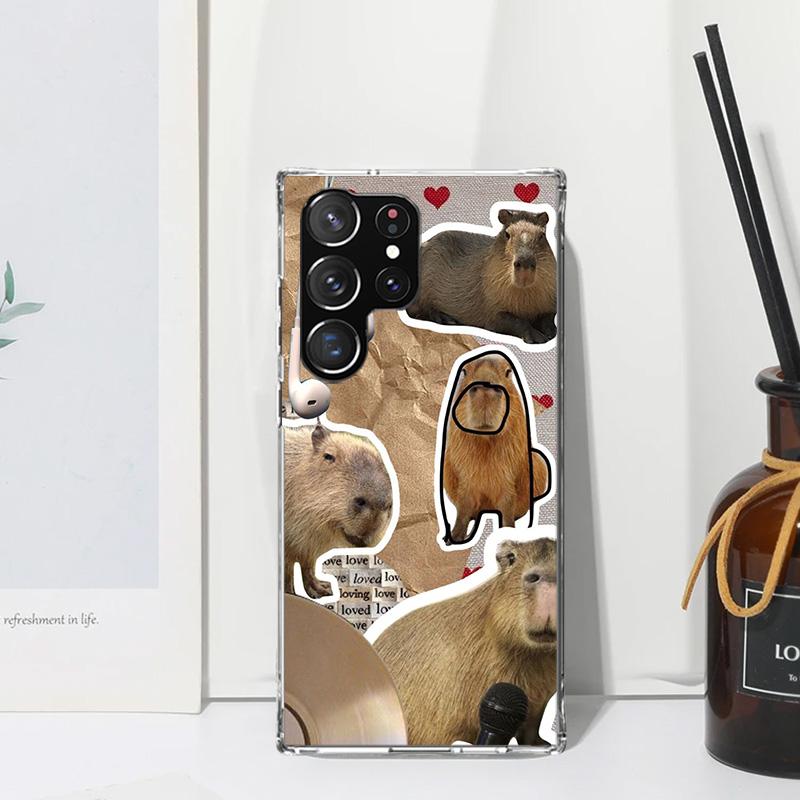 

Funny Capybara Phone Case For Samsung Galaxy S26 S25 Edge S24 FE S23 S22 Ultra S21 Plus S20 + Art Fundas Back Cover Galaxy S25 E Samsung S26 Plus