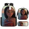 Moana Printed Backpack Large Capacity Sports Backpack Primary And Secondary School School Bag Three-Piece Set