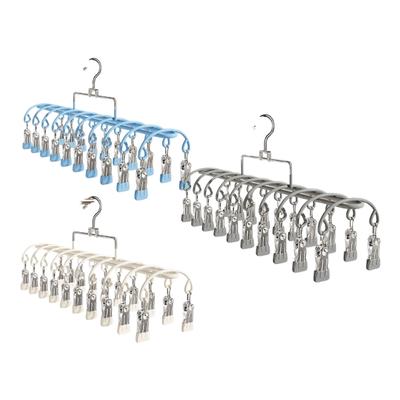 Garment Hanger With Windproof Clip Stainless Steel Sock Dryer For Home Camping Accessory