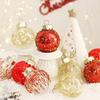 Christmas Tree Ornaments Red Gold PET Painted Baubles Set Holiday Party Decorations