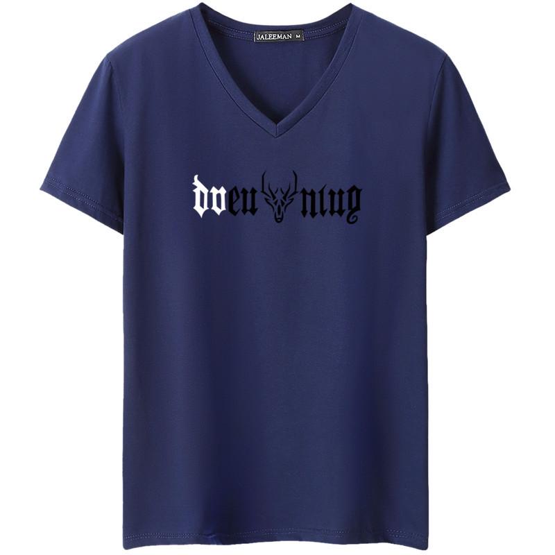 

Men s White V-Neck Slim Fit Summer Casual Short Sleeve T-Shirt XXL темно-синього кольору