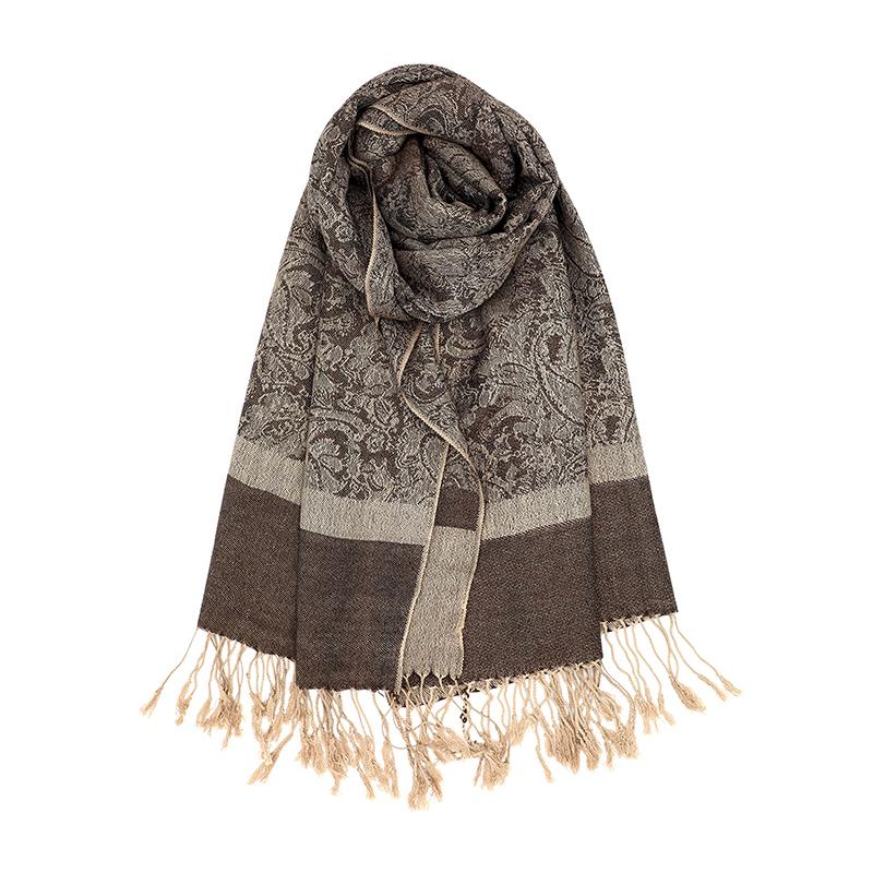 Jacquard Scarf Women Luxury Fashion Thick Soft Lady Scarves Stole Shawl Muslim Hijab Wrap Headband Neckerchief Bandana