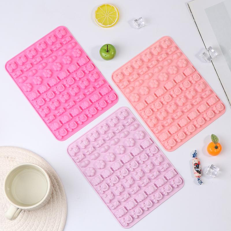 60 Cavity Animals Silicone Gummy Mold DIY Candy Chocolate Jelly Ice Cube Pralines Caramels Molds Cake Decorating Baking Tool
