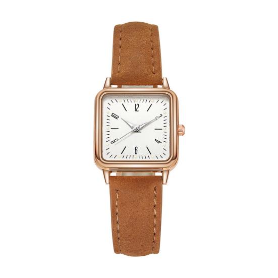 Quartz Watch for Women Luminous Hands Compact Wristwatch Elegant Arabic Numerals Watch Easy Night Reading Square Watch for Daily Wear Gift