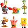 New 6× DIY Sponge-Bob Action Figure Party Decoration Supplies Cake Toppers for Kids