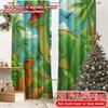 2D Flat Printing  2pcs Dino Kingdom Popular Minimalist Curtains 100% Polyester Curtains All Seasons Use for Living Room   Bedroom