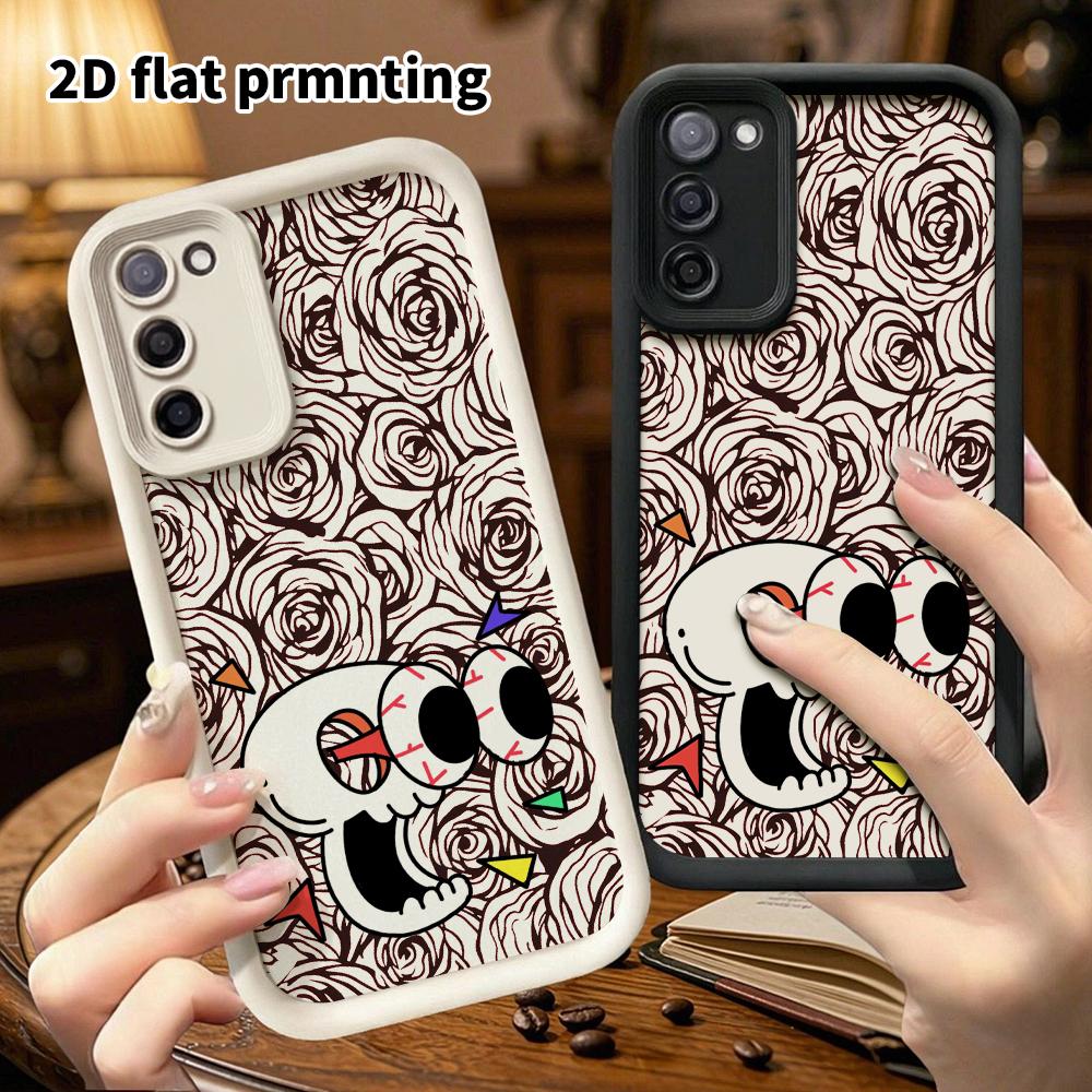 Phone Case: 2D Flat Samsung Galaxy A34 A35 M05 M06 S20 S22 S21 FE Plus 5G Protective Case, Cartoon Skull, Christmas and Halloween Gift