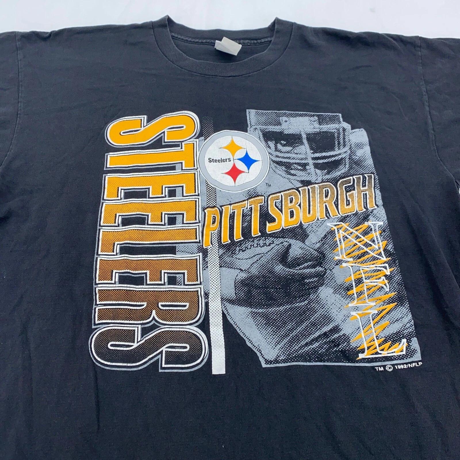 винтажная футболка PITTSBURGH STEELERS 90-х годов РАЗМЕР L/XL футбол NFL мягкая S