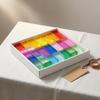 28 Pieces Rainbow Acrylic Blocks Clear Translucent Building Glossy Educational Toy