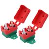 2PCS 30A Auto Resetting Circuit Breaker Red Protective Boot 6-28VDC Application Plastic Body With Fixed Wing Mounts