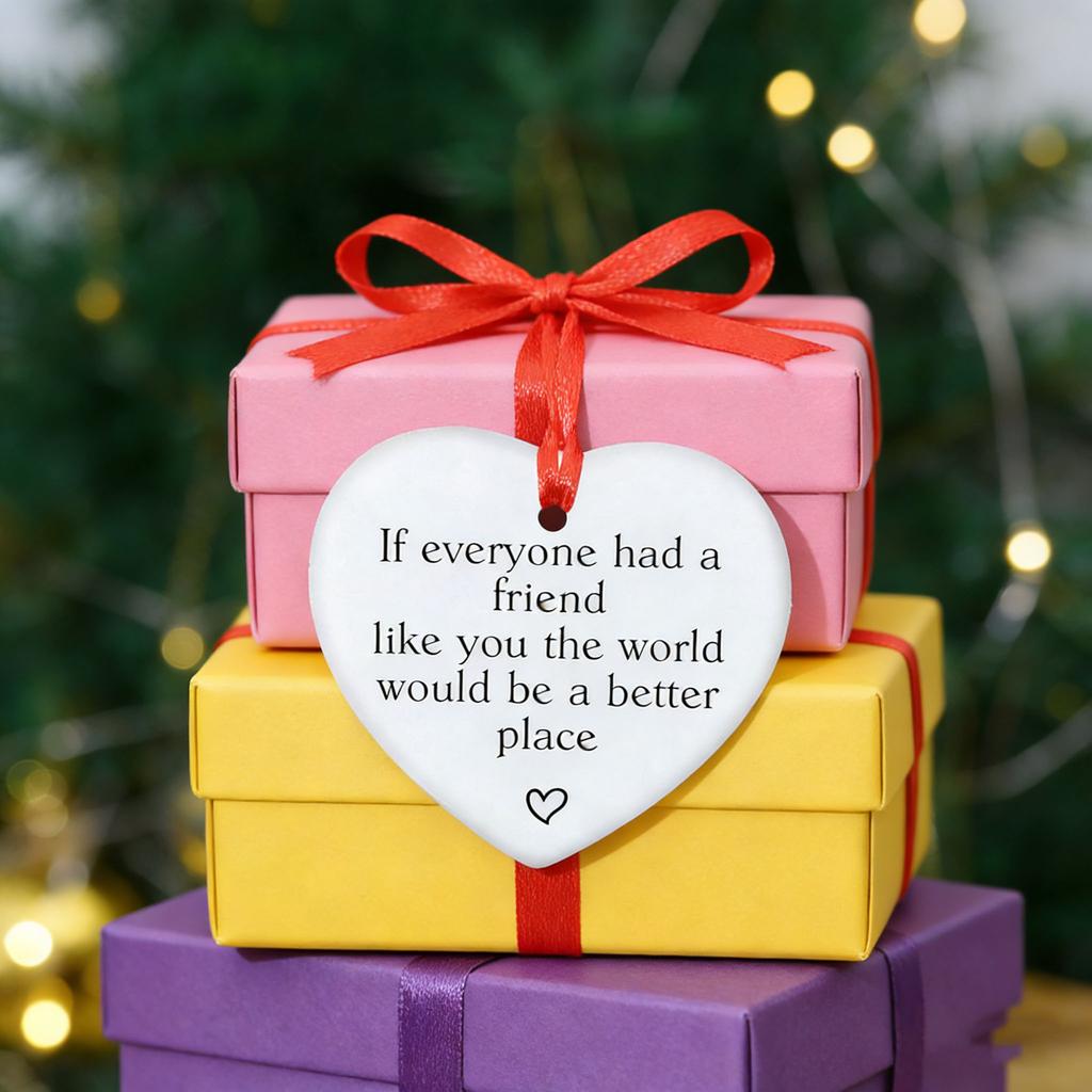 1 Friendship Commemorative Decoration - Gift Pendant - Best Friend Birthday/Thank You Gift, Festive Ribbon Decoration, 2D Flat