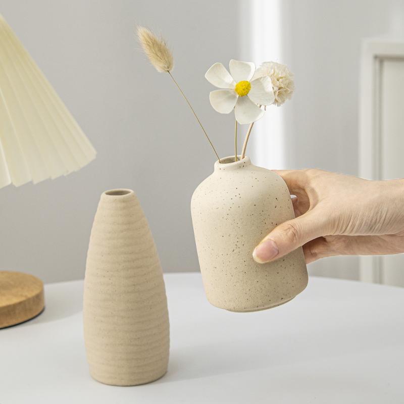 Nordic Vintage Ceramic Vase Minimalist Plants Vase Flower Arrangement Bottle Flower Vases Artistic Desktop Home Decor
