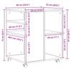 Mobile Filing Cabinet Grey Sonoma 60 x 53 x 72 cm Particleboard