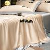 Soft Cool Summer Blanket Washed Silk Summer Quilt Embroidery Smooth Ice Cooling Comforter For Bed 100% Silky Solid Blanket