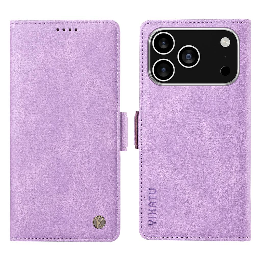 For iPhone 17 Pro Leather Case YIKATU YK-005 Skin-touch Feeling Wallet Phone Cover
