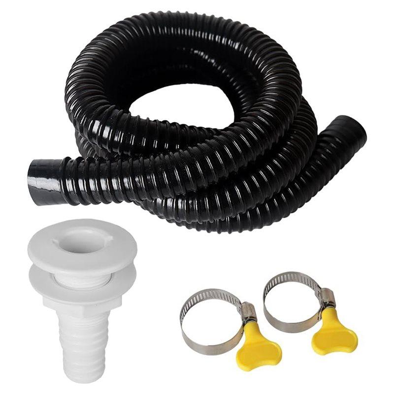 ABBP-Plumbing Kit, Bilge Pump Hose Installation Kit, 6.5 FT Bilge Pump Hose, 2 Stainless Steel Clamps And Thru-Hull Fitting