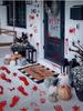 1-16 Sheets Terror Bloody Handprint Footprint Window Stickers, Halloween Party Spooky Decoration Wall Decal and Floor Stickers