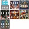2026 Christmas Window Sticker Santa Claus Pattern Elk Snowman Design Festival Party Sticker Snowflake Motif