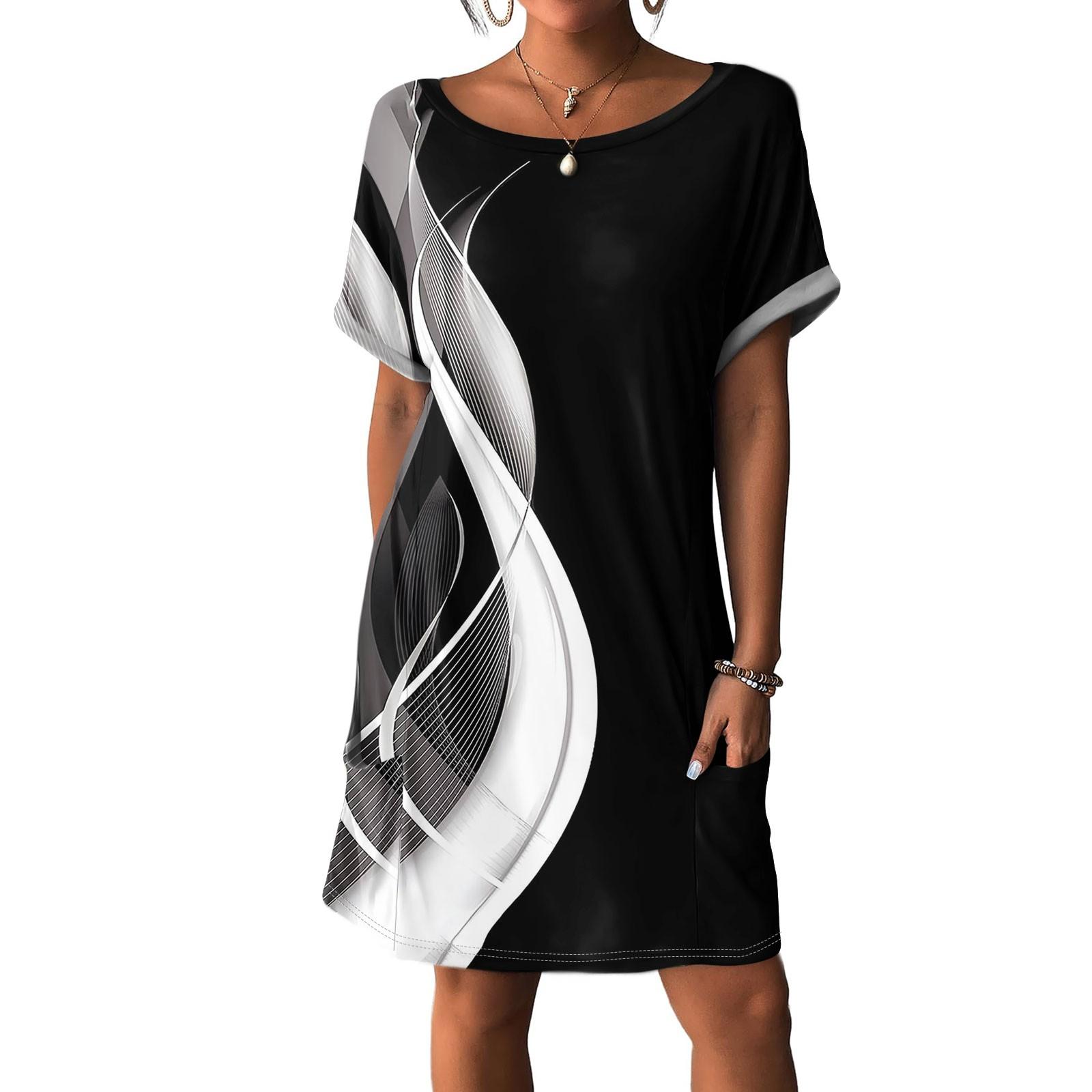 

Women s Dresses T-Shirt Dresses With Pockets Color Casual Beach Dresses XXL білий