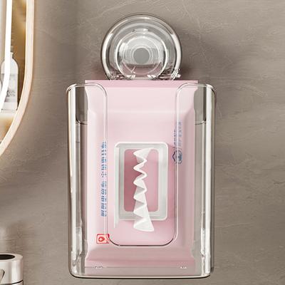 Wall Mounted Wipe Container with Suction Cup Wet Wipes Dispenser Multifunctional Toilet Wipes Holder for Kitchen Bedroom
