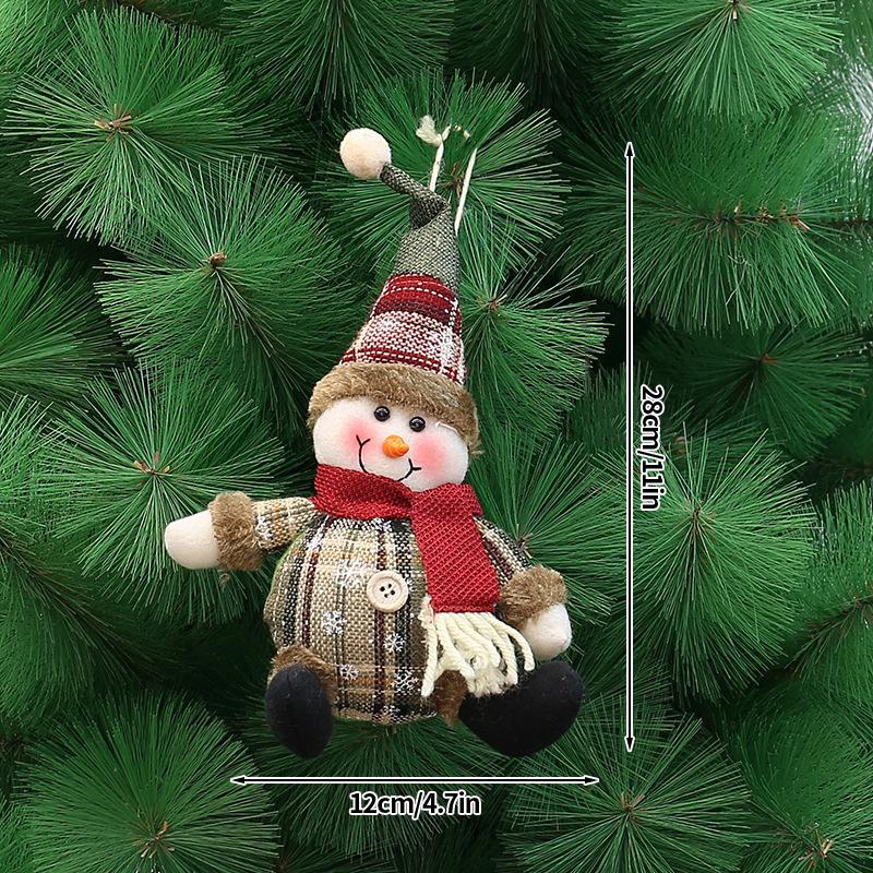 Navidad  Christmas Decoration Plaid Christmas Pendant Christmas Tree Pendant Bead Leg Pendant  Xmas Tree Decor Figurine Ornament
