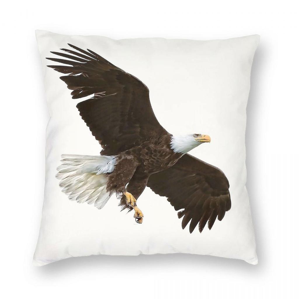 Amazing Bald Eagle Square Pillowcase Polyester Linen Velvet Pattern Zip Decor Bed Cushion Cover