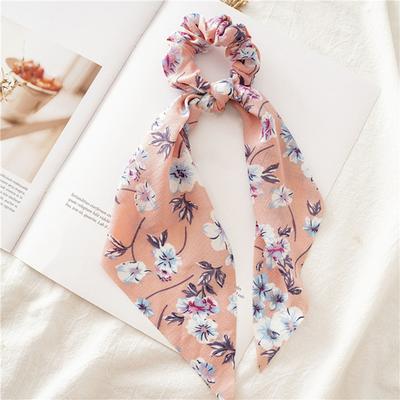 Hair Tie Floral Print Long Ribbon Hair Rope Easy To Wear Bun Half-Tied Hairstyles Ponytail Holder Hair Accessory