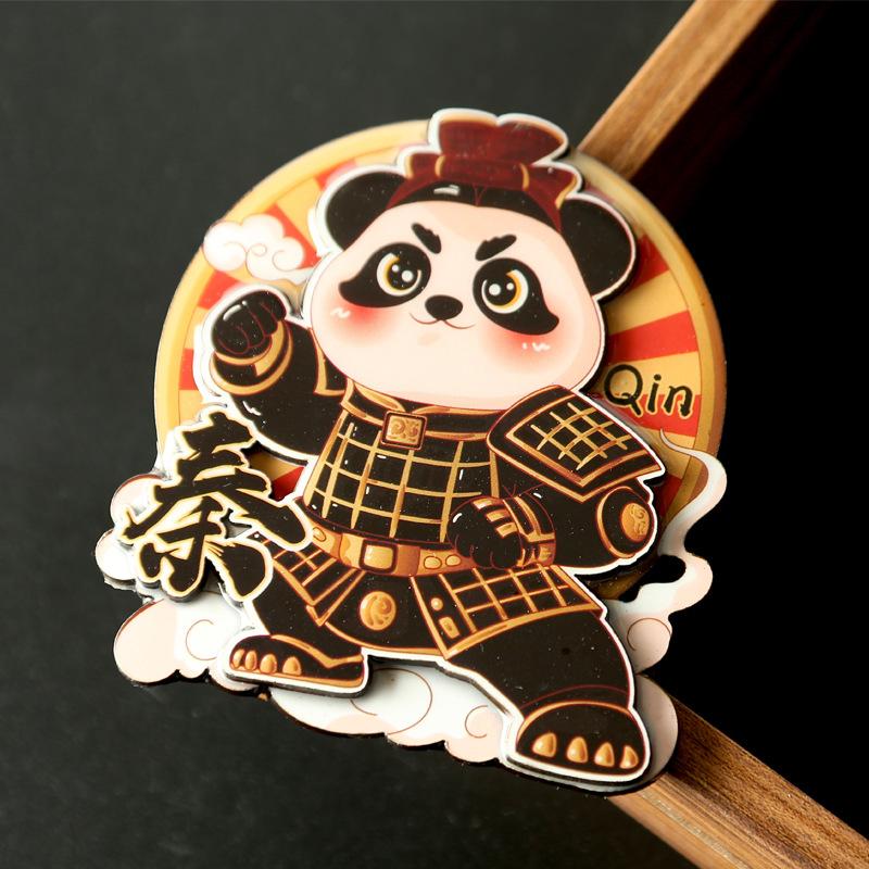 Cartoon Cute Panda Refrigerator Sticker Chinese Style 3d Cartoon Refrigerator Magnet Resin Fridge Magnet for Kitchen Decoration