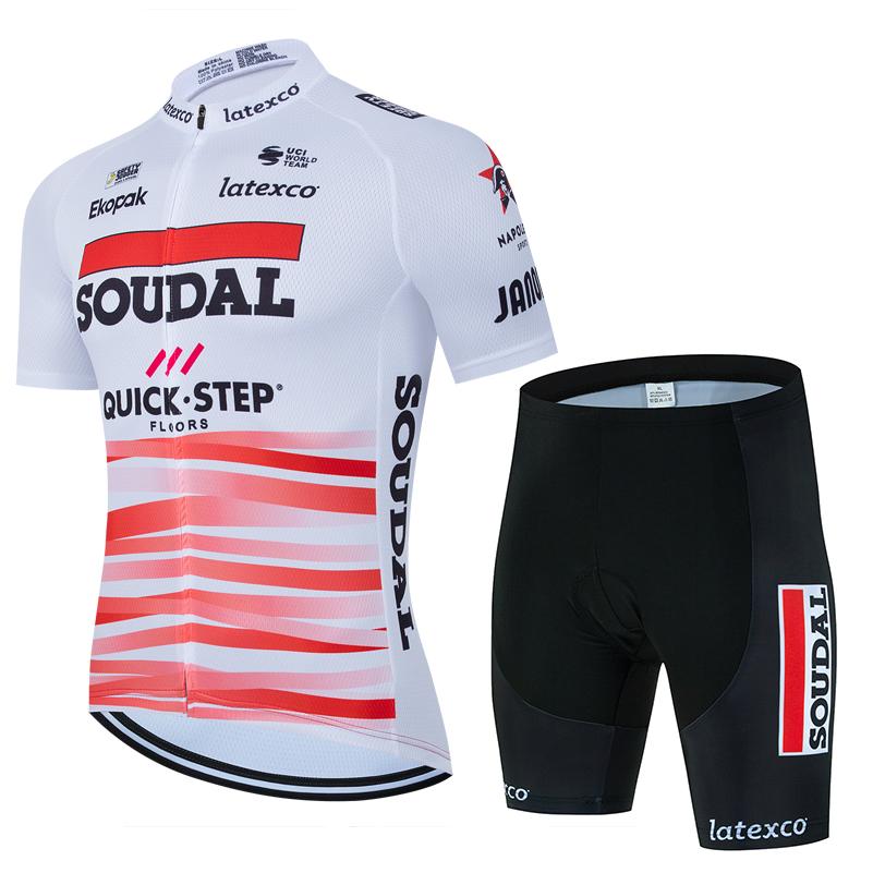 2025 SOUDAL Quick Step Set Maglia Ciclismo Abbigliamento Bici MTB Manica Corta Abbigliamento Bicicletta Ciclismo Ropa Ciclismo Hombre Maillot