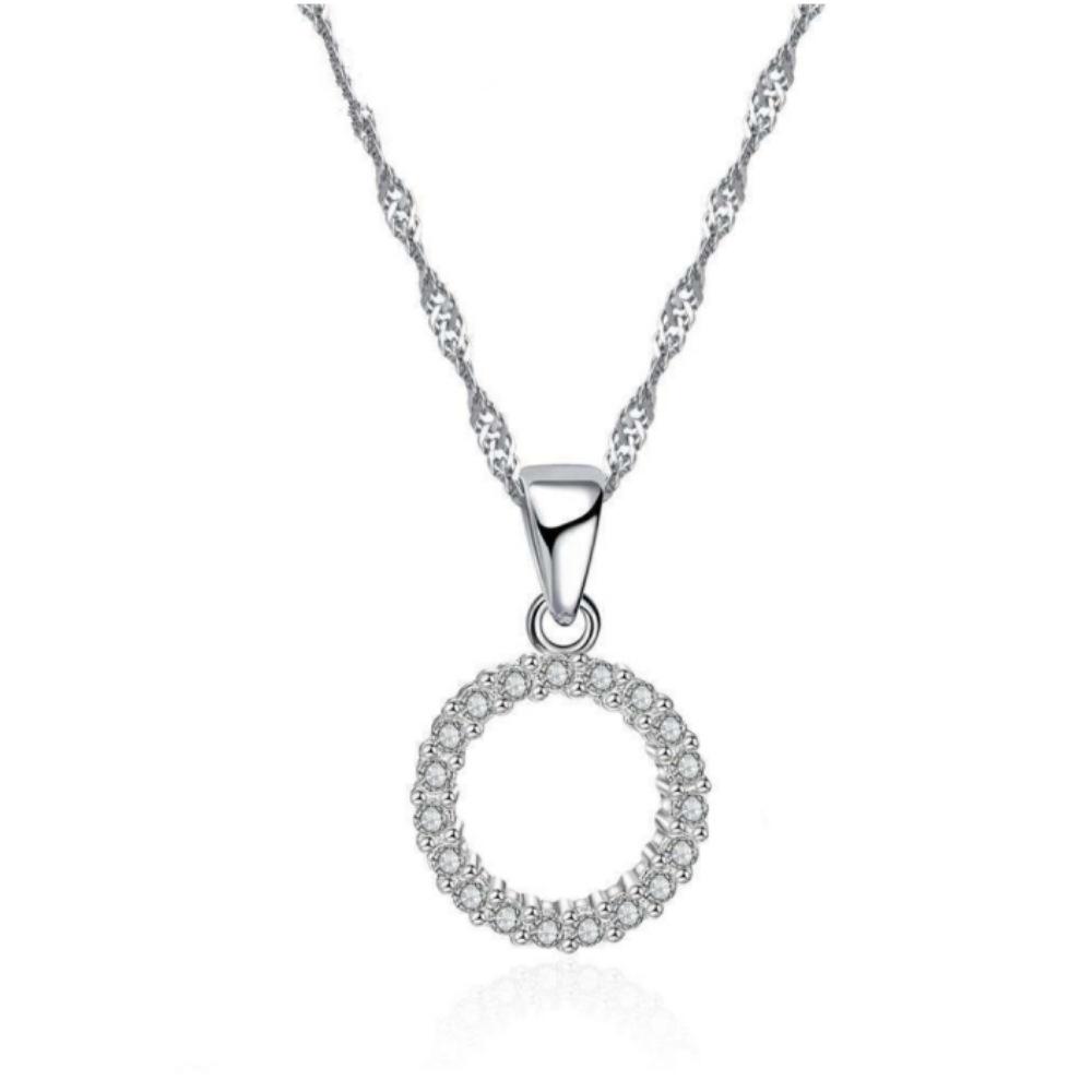 Retro Natural 925 Sterling Silver Cubic Zirconia Pendant Necklace & Earrings for Women